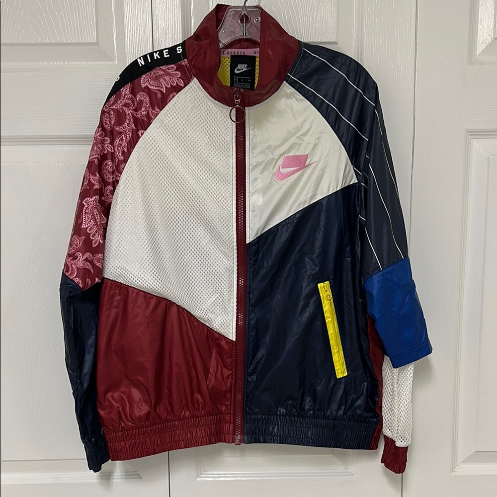 NWT Nike Colorblock Windbreaker Jacket - Red, White, Blue, Yellow